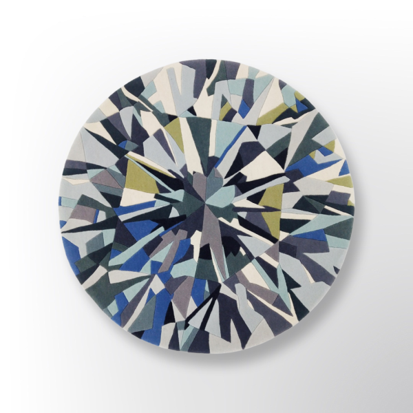 Blue Diamond Round Gem Rug Cheap