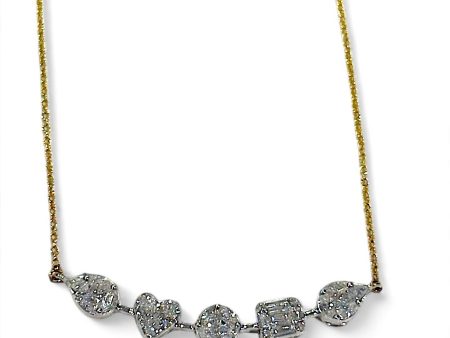 5 multi shape diamond necklace Sale