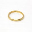 Estate Wedding Band - Vintage 750 18k Yellow Gold Unadorned Simple Plain Ring - Dated  21-07-83  Size 4 3 4 Engraved Letters Fine Jewelry Cheap