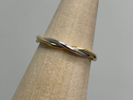 18k Two tone twist ring Online now