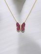 Pink Sapphire  Butterfly Necklace Cheap