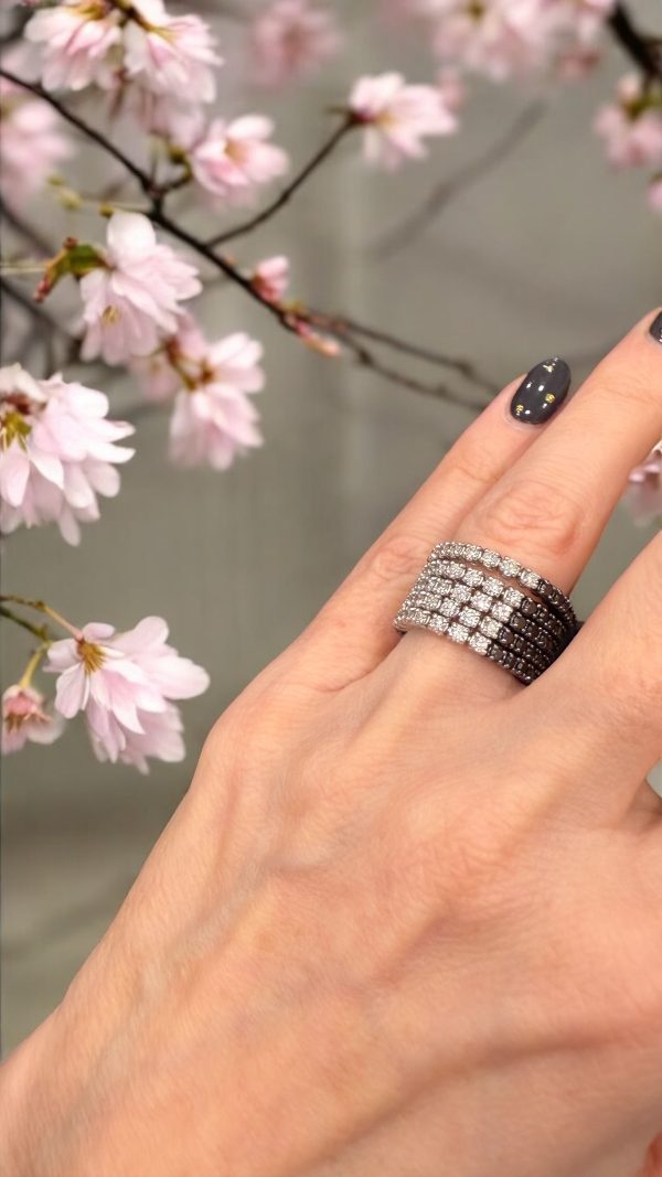 black and white diamond ring Cheap