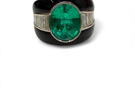 black onyx and green emerald ring Online Sale