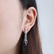 Cascade Briolette Dangle Earrings in sterling silver with amethyst For Cheap