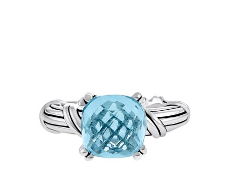 Fantasies Blue Topaz Cocktail Ring in sterling silver 10mm Online now