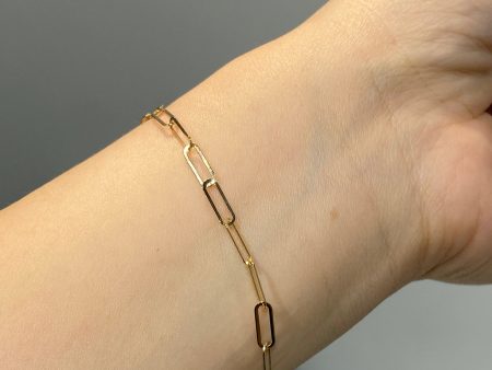 18k Yellow gold Paper clip bracelet Online Hot Sale