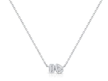 BAGUETTES AND DIAMOND PENDANT NECKLACE Discount