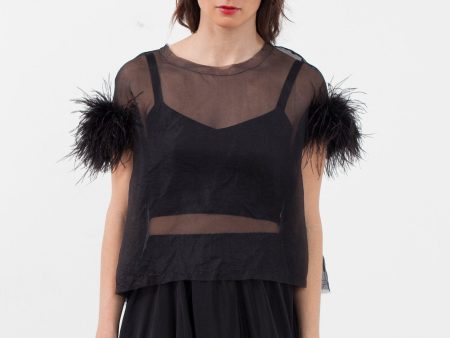 Organza Feather Top Online Sale