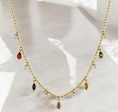 COLOR AND RAINBOW DIAMOND STATION BALL NECKLACE Online