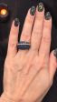 Diamond black rhodium blue sapphire ring Fashion