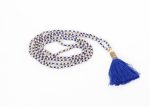 Prayer Bead Necklace in Grey Blue Discount