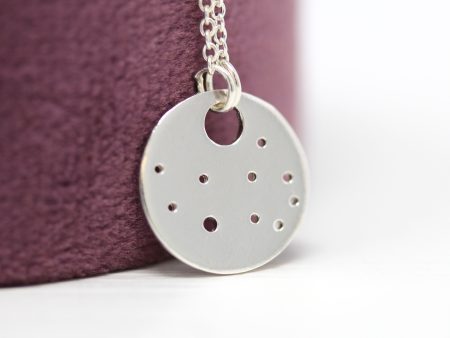 Zodiac Charm Necklace - Modern Handcrafted Designer Sterling Silver Pendant - Celestial Constellation Dainty Jewelry Sale