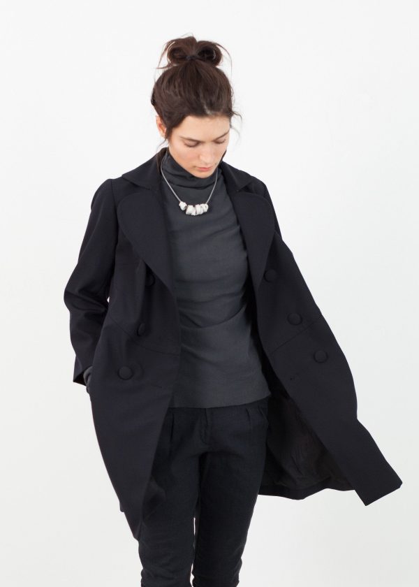 Day Coat in Navy Hot on Sale