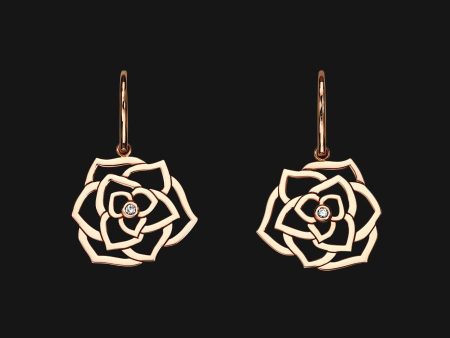 18k Wire Bloom Earrings For Sale