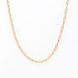 14k Yellow Gold Paperclip Chain - Art Deco Style 18 Inch High Polished Dainty Link Fine Jewelry - 1.5 mm Lobster Claw Clasp Necklace Supply Cheap