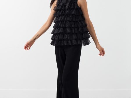 Organza Ruffle Top Hot on Sale