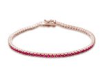 Rose Gold Natural Ruby Tennis Bracelet Online Sale