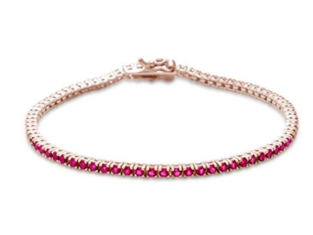 Rose Gold Natural Ruby Tennis Bracelet Online Sale