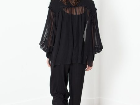 Poet Silk Sweater in Black Cheap