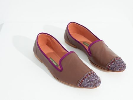 Bizi Cap Toe Loafer in Rose Aubergine Supply