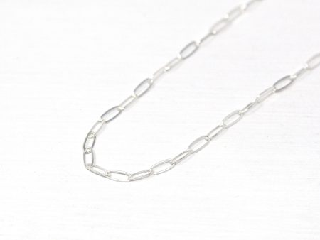 18 Inch Paperclip Chain - Sterling Silver Drawn Flat Cable Bright Finish Necklace - 2 mm Spring Ring Clasp Layer Fashion Accessory Jewelry Sale