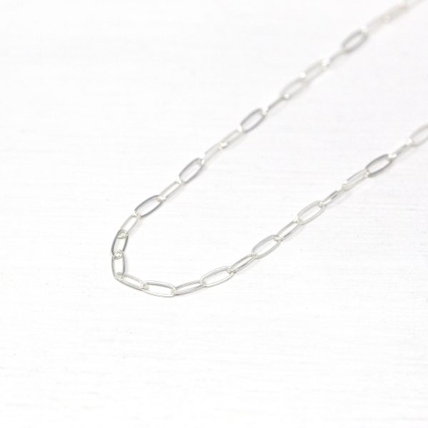 18 Inch Paperclip Chain - Sterling Silver Drawn Flat Cable Bright Finish Necklace - 2 mm Spring Ring Clasp Layer Fashion Accessory Jewelry Sale