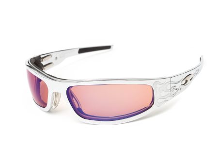 Baby Bagger Chrome Motorcycle Sunglasses (Flames) Supply