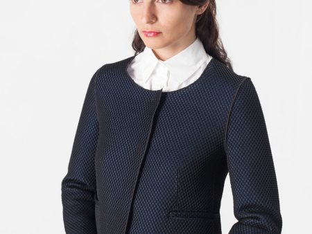 Weave Jacket in Black Blue Fashion