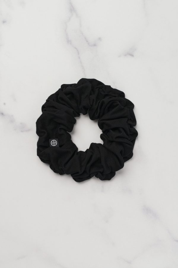 Small Bamboo Jersey Scrunchie – Black on Sale