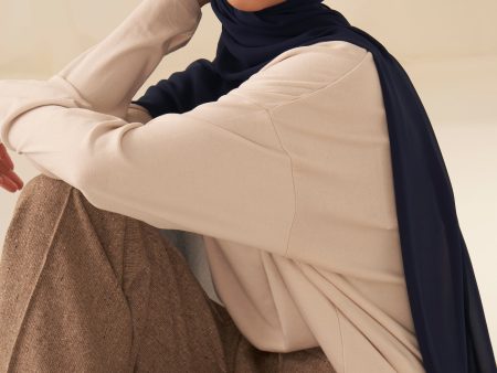 Everyday Chiffon Hijab - Navy For Sale