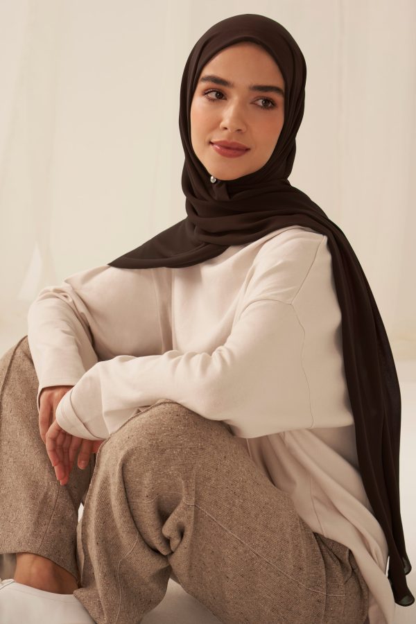 Everyday Chiffon Hijab - Espresso Online Hot Sale