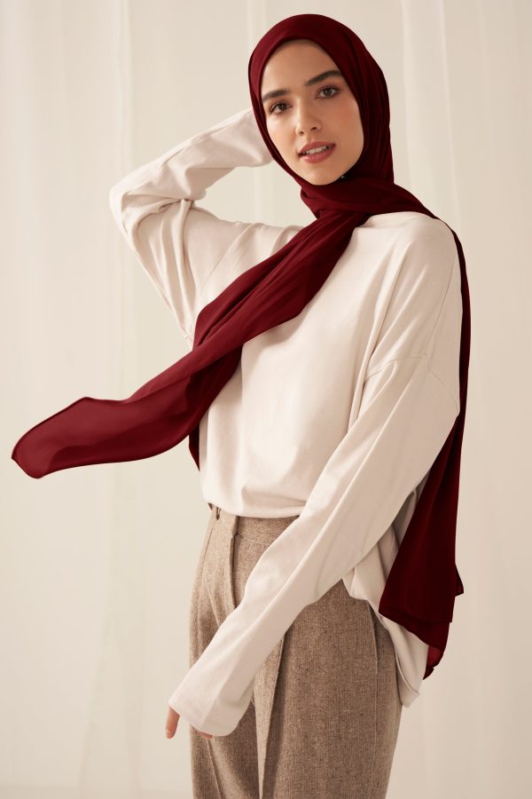 Everyday Chiffon Hijab - Bordeaux Fashion