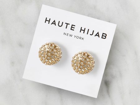 Pavé Crystal Hijab Magnets - Gold For Cheap