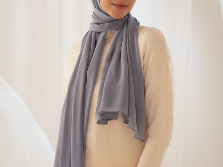 Recycled Chiffon Hijab - Graphite Discount